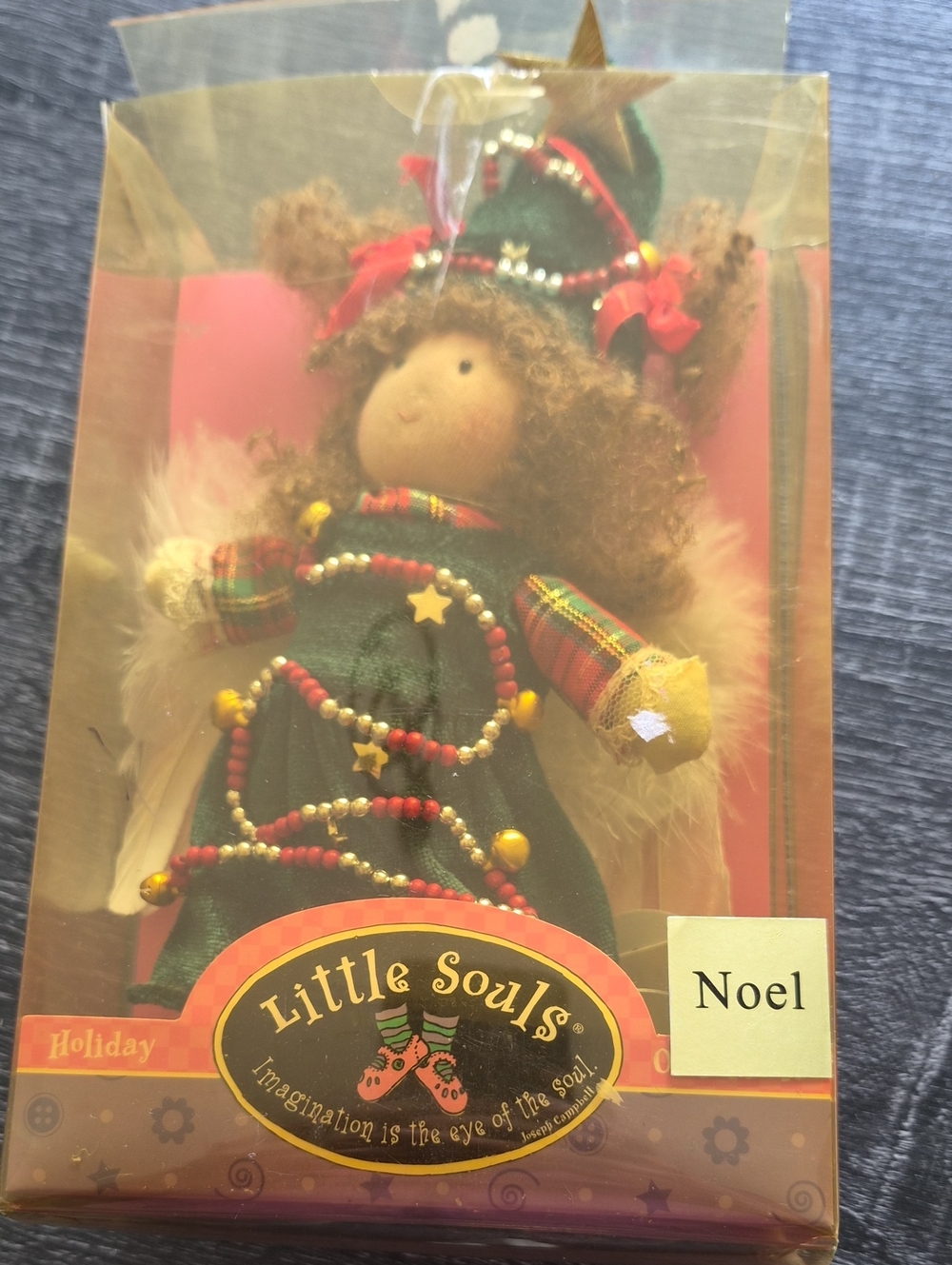 Kurt Adler Green Plaid Holiday Angel Ornament